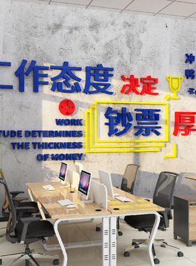 公司企业文e化墙面装饰画办公室会议员工销售团队激励志标语墙贴