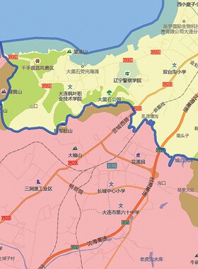 2021新款大连市地n图贴图办公室挂图高清防水墙壁贴超大装饰画定