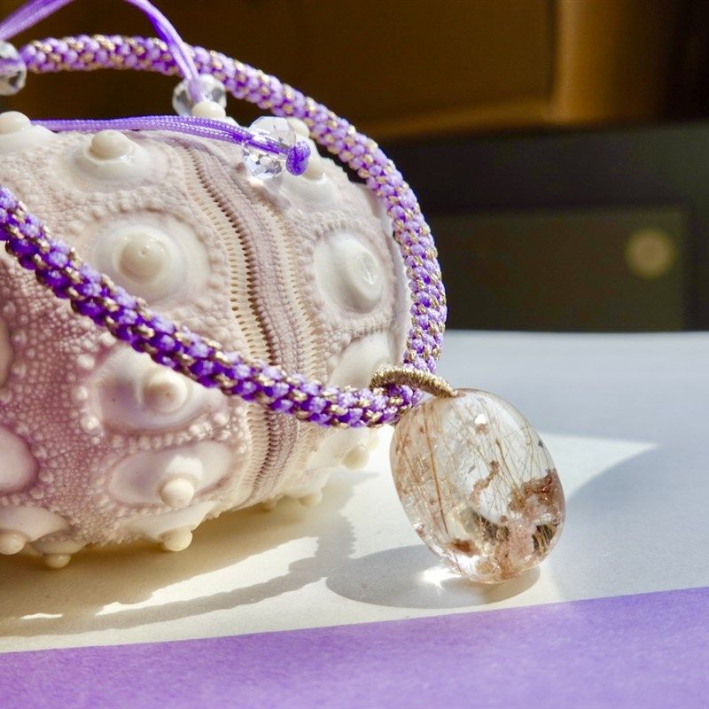 天然幽灵穿发粉水晶女士手绳手链手工编织女简约闺蜜森系手串礼物,淘宝优惠券,粉丝福利购,淘宝优惠卷