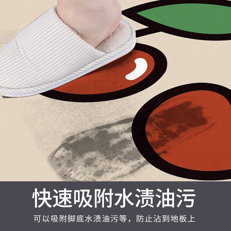Special absorbent floor mat for kitchen, oil-absorbing, non-slip, full-cover carpet, Dins wind, stain-resistant, entrance door, moisture-proof mat
