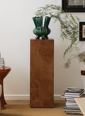 戊际中古雕d塑底座树瘤皮木墩家居客厅抽象艺术木雕落地装饰品摆