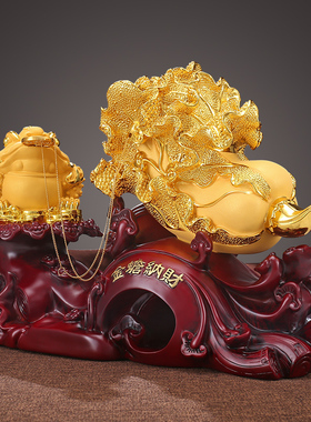 招财金蟾百财摆件玉白菜客厅装饰大气朋J友乔迁开店开业高档送礼