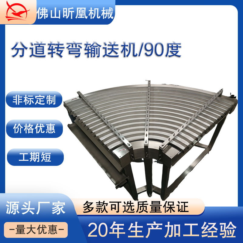 U形转弯机输送机食品传送带90度分道转弯输送机不锈钢食品转弯机 - 图0