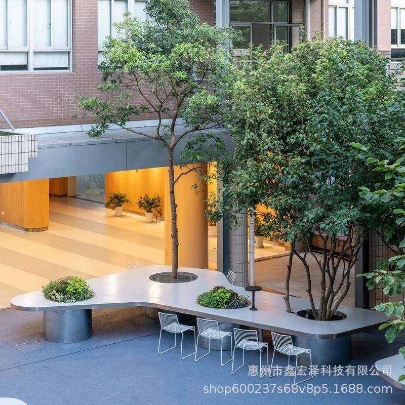 玻璃钢创意异形桌椅组合户外广场围树桌子学校园林公共休闲皮尺椅,淘宝优惠券,粉丝福利购,淘宝优惠卷