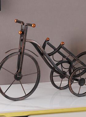 覆古铁艺红酒架客厅酒柜饭厅装饰收纳葡萄酒架展示收藏置物架摆件