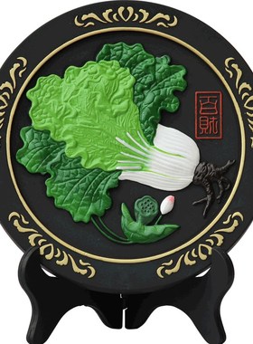 玉白菜摆件百财工艺品乔迁新居开业礼品送礼客厅新家居装饰品摆设