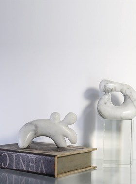 抽象大理石水晶底座装饰摆件客厅酒柜样板房售楼处软装饰品