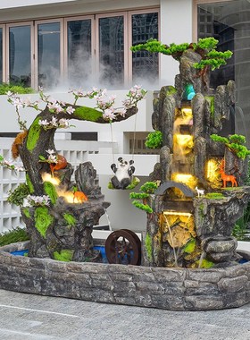 假山流水喷泉摆件办公室别墅庭院造景户外水循环鱼池酒店景观装饰