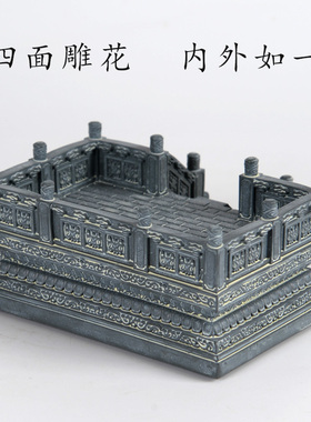 中式古典建筑模型工艺品微景观装饰品摆件办公室桌面收纳盒名片座