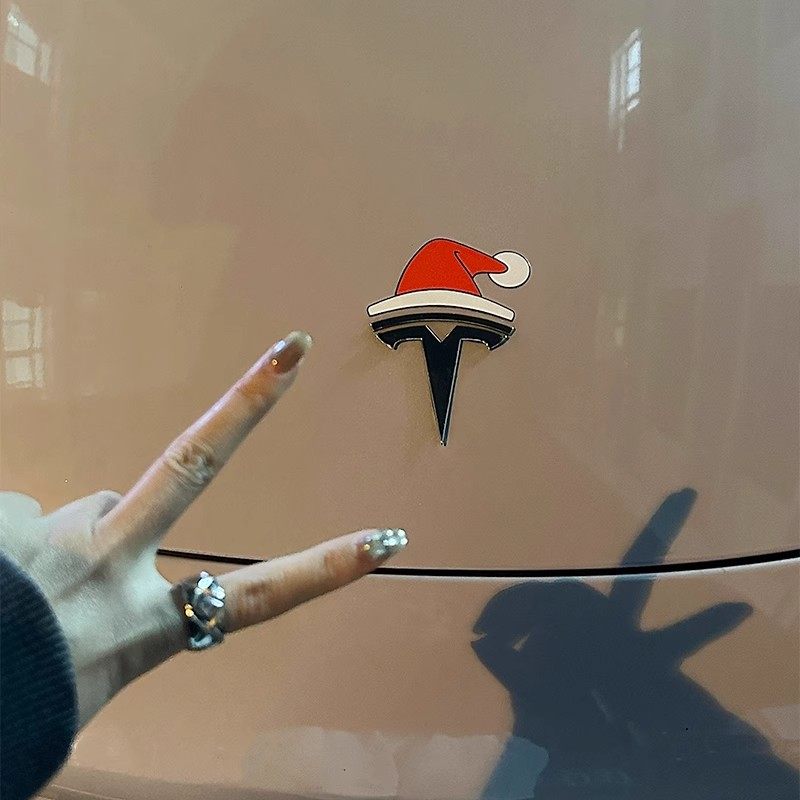 适用于特斯拉圣诞节帽子贴纸创意汽车贴纸车窗玻璃装饰节日氛围感,淘宝优惠券,粉丝福利购,淘宝优惠卷