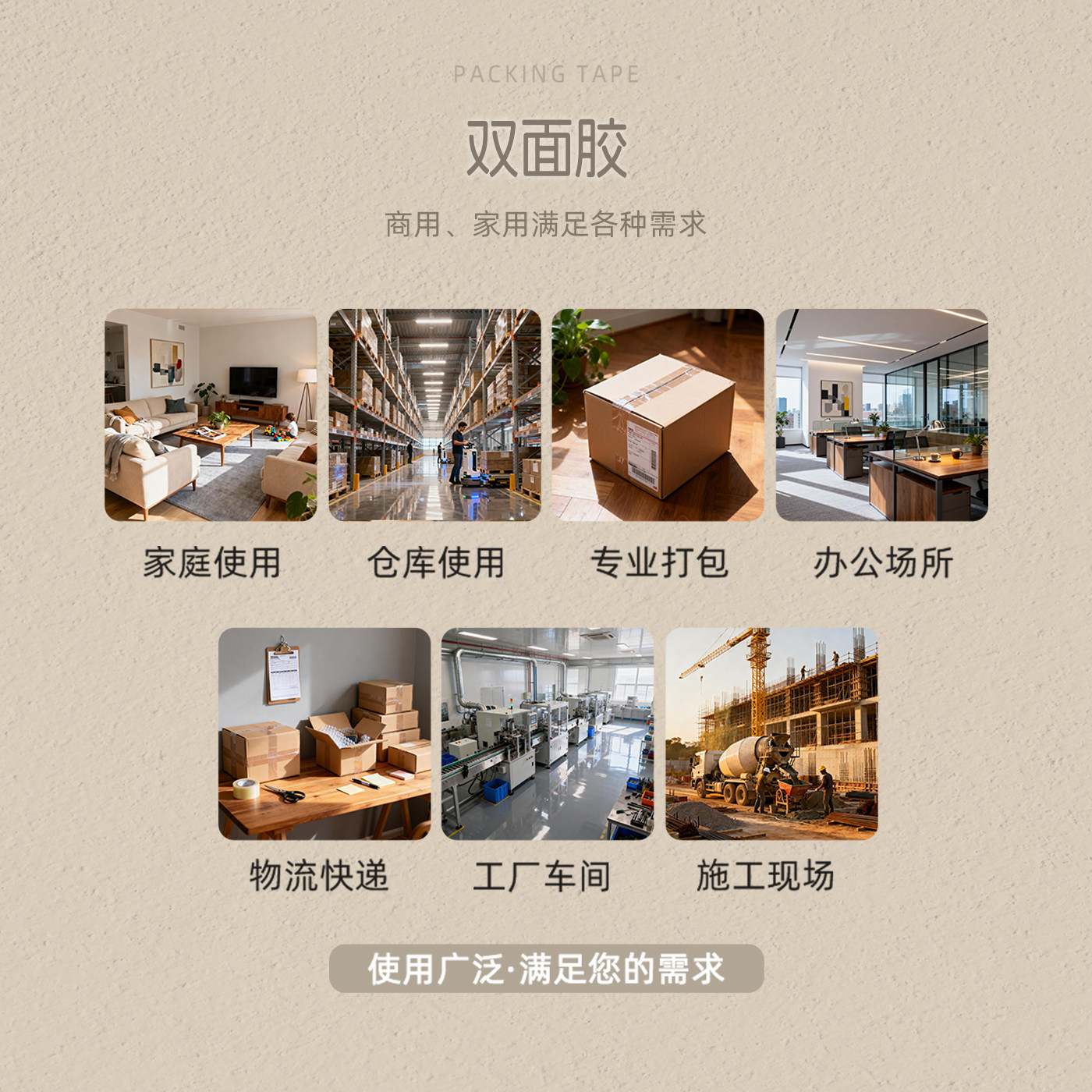 双面胶强力高粘度不留痕手工儿童双面胶棉纸幼儿园学生专用diy手撕无痕超薄墙面贴透明固定批发文具办公用品