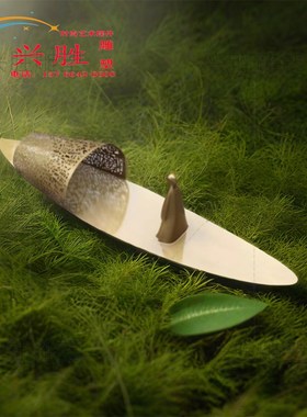 现代简约不锈钢渔船雕塑售楼部酒店户外水池景观抽象艺术装饰摆件