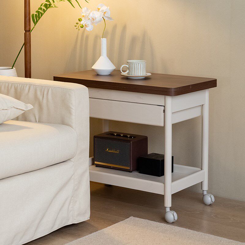 黑胡桃木移动折叠茶几小桌子小户型沙发小边几角几实木小推车,淘宝优惠券,粉丝福利购,淘宝优惠卷