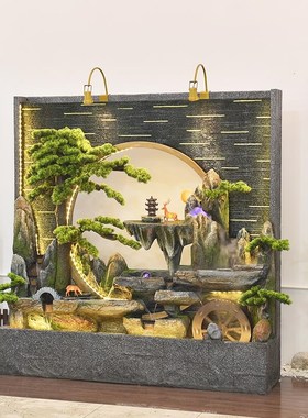 办公室装饰隔断室内外庭院假山鱼池喷泉造景观摆件水幕墙流水屏风