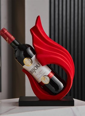 植绒红色风生水起红酒架摆件酒柜餐厅玄关送本命年2025蛇年