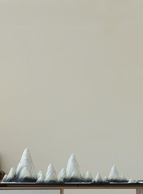 千里江山陶瓷假山鱼缸流水造景摆件盆景装饰品博古架玄关假山装饰