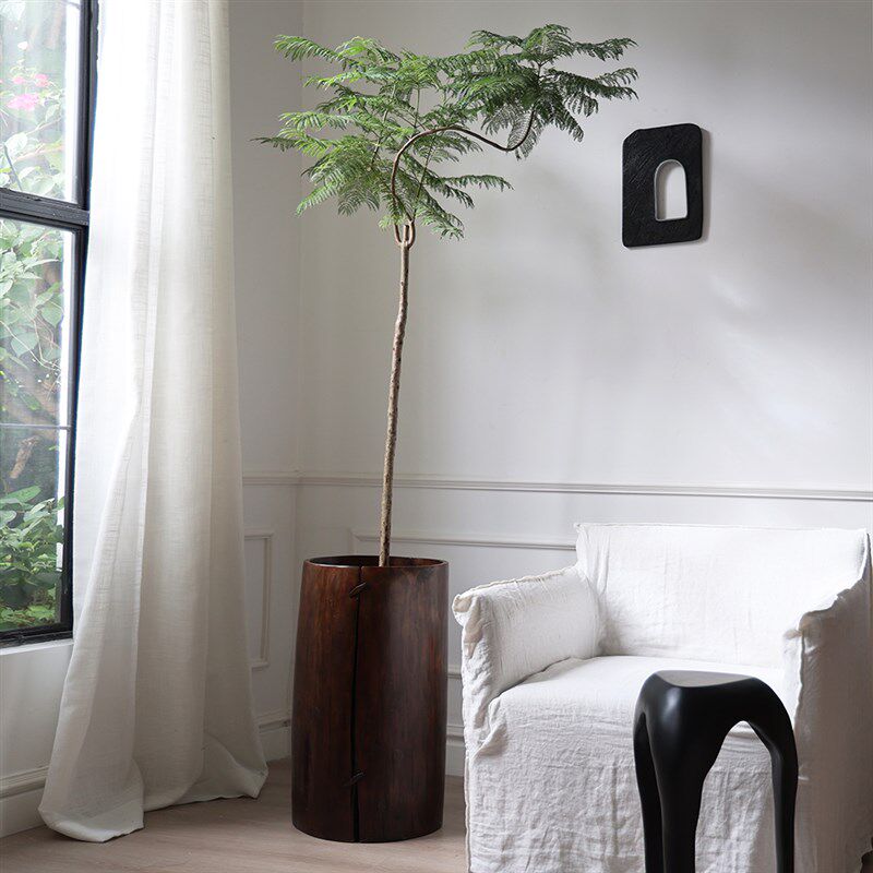 侘寂风绿植落地花器实木拼接桶客厅植物桶民宿装饰摆件度假大花缸,淘宝优惠券,粉丝福利购,淘宝优惠卷