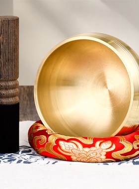 颂钵梵音钵音碗佛音碗瑜伽冥想满月静心钵铜磬法器尼泊尔手工铜钵