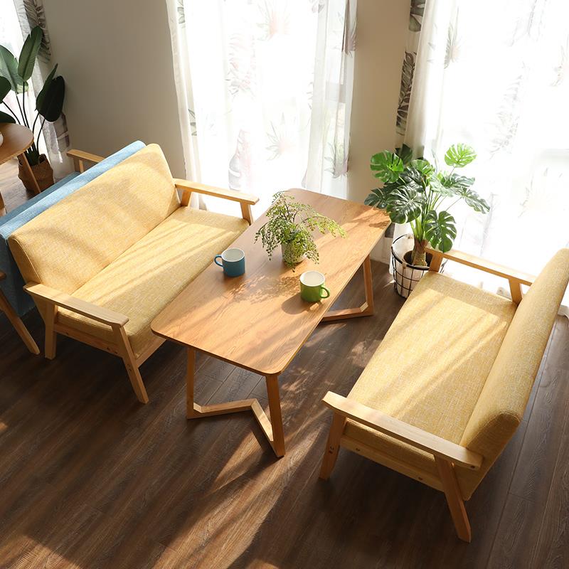 沙发奶茶甜品店桌椅组合咖啡厅双人卡座休闲 商务办公洽谈清新简 - 图2