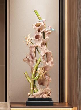 太湖石时来运转摆件乔迁轻奢高档客厅玄关电视柜壁龛装饰品落地大