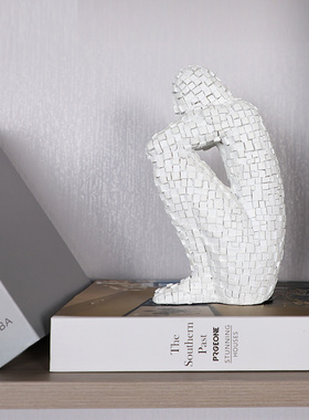 样板房书房饰品书架软装工艺品挂画书挡假书道具装饰现代