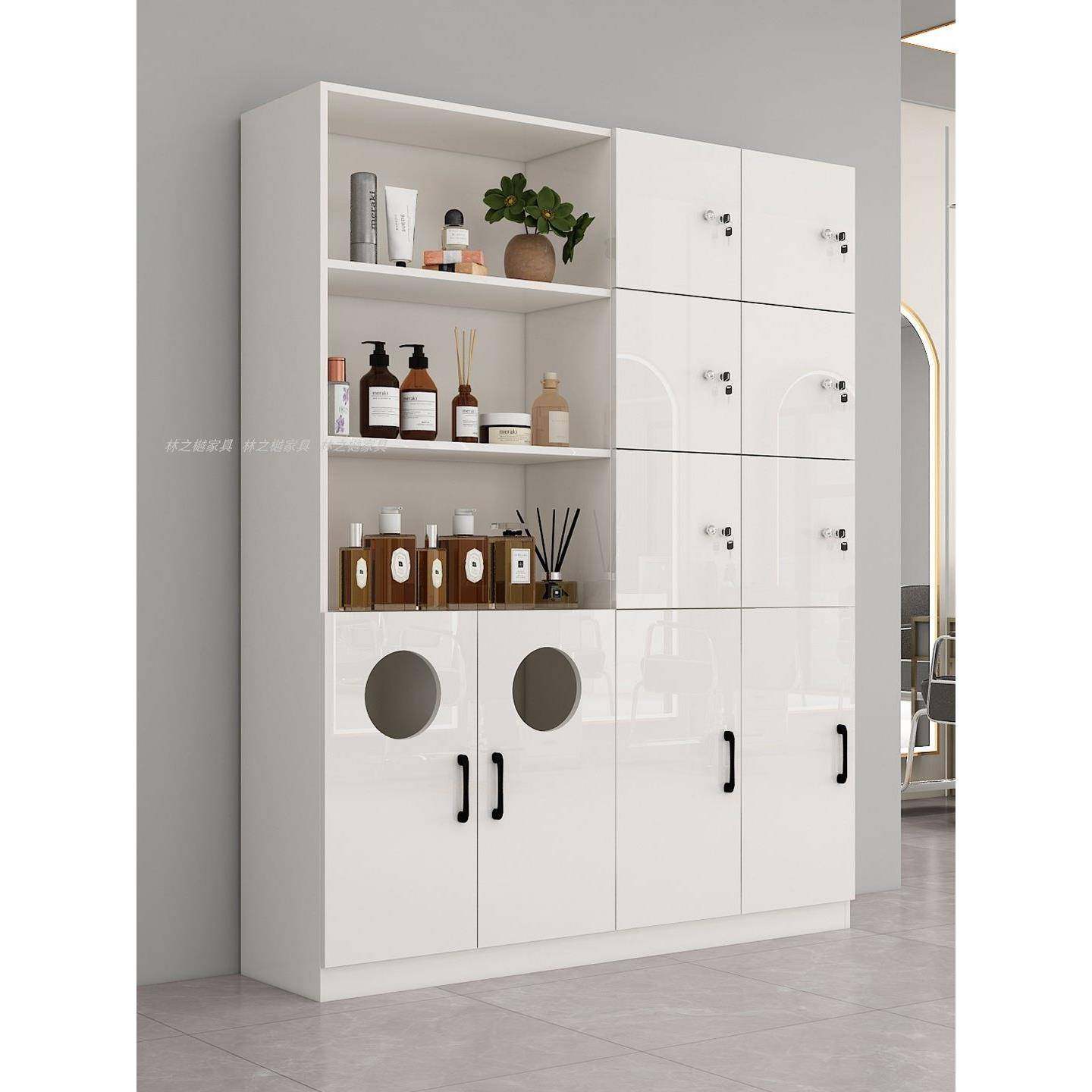 定制多功能毛巾柜理发店产品展示柜美容院存包柜护肤品产品柜带锁,淘宝优惠券,粉丝福利购,淘宝优惠卷