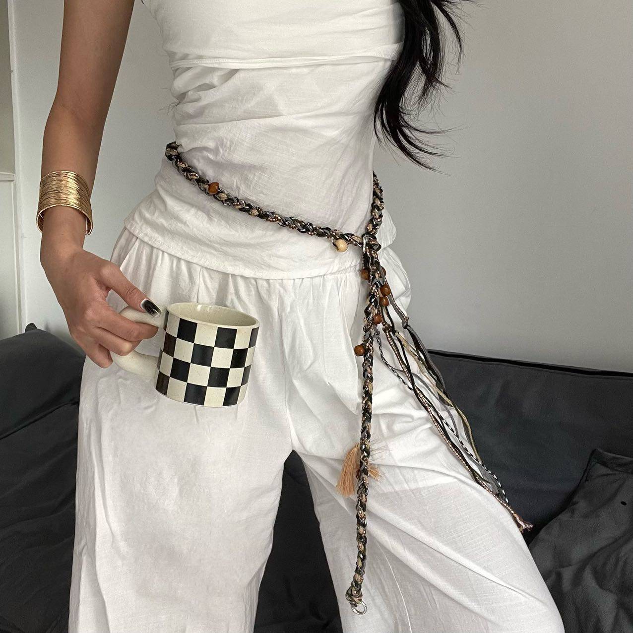 波西米亚风手工编织腰绳腰链女复古民族风细腰绳百搭腰带腰间配饰,淘宝优惠券,粉丝福利购,淘宝优惠卷