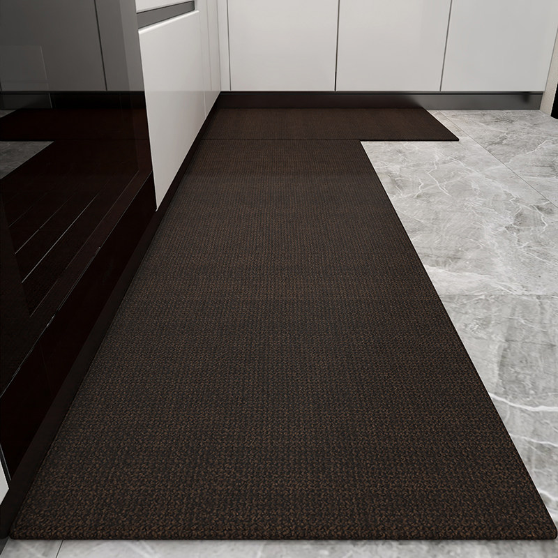 Special kitchen floor mats are water-absorbent, non-slip, anti-oil and stain-resistant, entry door H household wipeable and washable solid color carpet long
