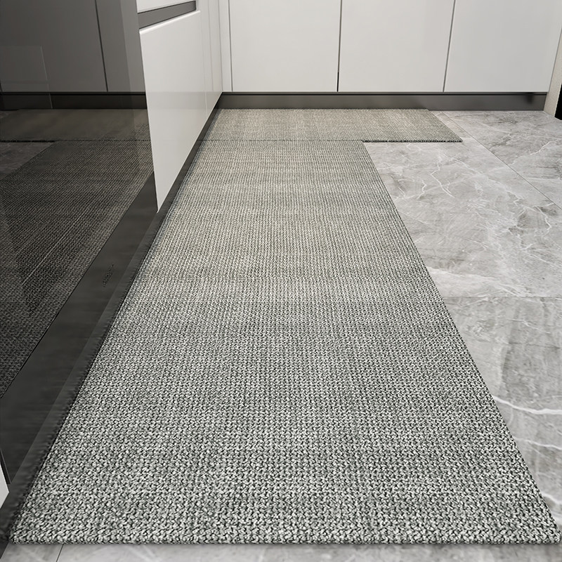 Special kitchen floor mats are water-absorbent, non-slip, anti-oil and stain-resistant, entry door H household wipeable and washable solid color carpet long