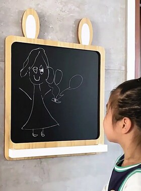 黑板摆摊展示牌木框墙壁挂式留言板家用卡通儿童宝宝学习涂鸦画板