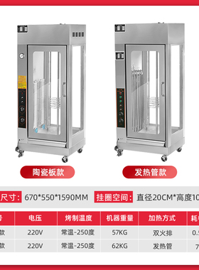立式电热烤鸭炉商用烤鸡烤箱红肠C腊肠叉烧烤兔燃气烤鱼五花肉烤