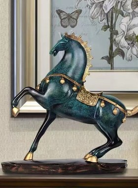 酒柜玄关装饰品摆件欧式客厅办公室开业礼品摆设马到成功家居饰品