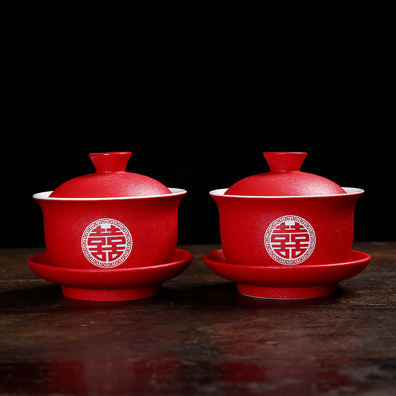 Wedding toast tea cup tea set newlywed r newlyweds change of mouth tea cup wedding cup wedding bowls and chopsticks spoon pair wedding accompaniment