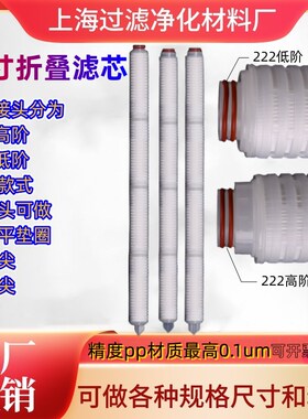 40寸222高阶226卡口222平pp聚丙烯材质微孔膜折叠W滤芯三角尖翅片