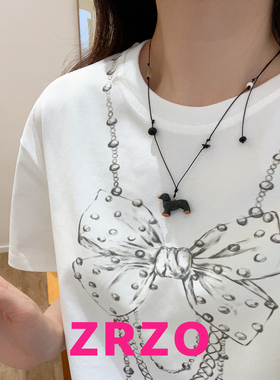 ZRZO复古腊肠犬编绳项链