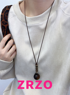 ZRZO复古老钱风立体圆球吊坠