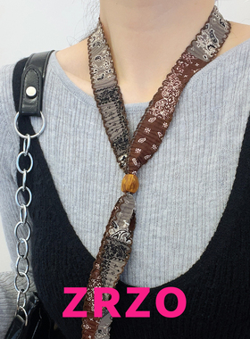 ZRZO复古腰果花丝巾项链