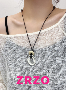 极简风银色圆环长款项链