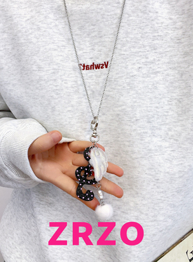 甜酷风黑色音符翅膀吊坠