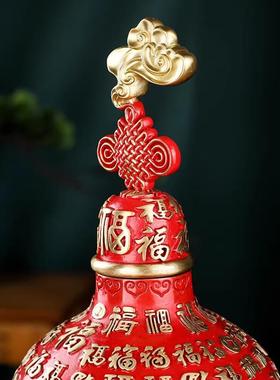 全铜葫芦摆件福禄有余客厅办公室开业乔迁工艺礼品新中式工艺品