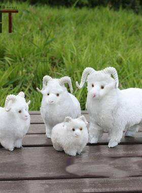 仿真绵羊摆件毛绒动物内蒙古特色工艺品旅游纪念品草坪摆件促销品