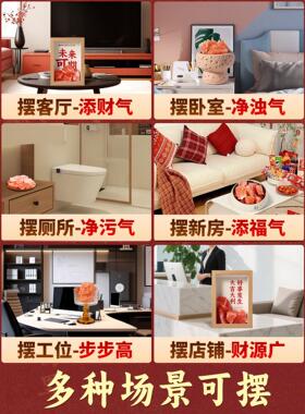 粗盐净宅大颗粒喜马拉雅粉盐海盐净宅聚财玫瑰红盐石乔迁摆件容器