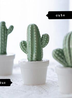ins仿真仙人掌陶瓷摆件家居北欧网红创意植物桌面装饰客厅办公室