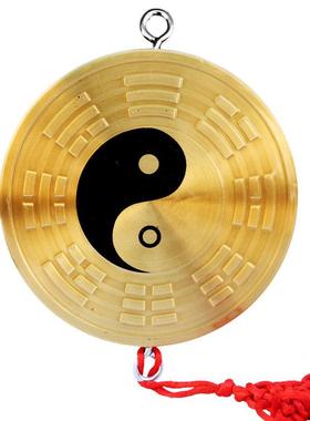 纯黄铜版纸面九宫八卦镜凸镜挂件风水铜镜凹镜门口