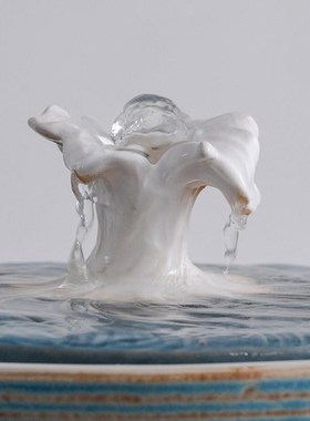 wVUSB流水摆件循环水小型迷你办公室桌面室内喷泉茶台陶瓷招财装