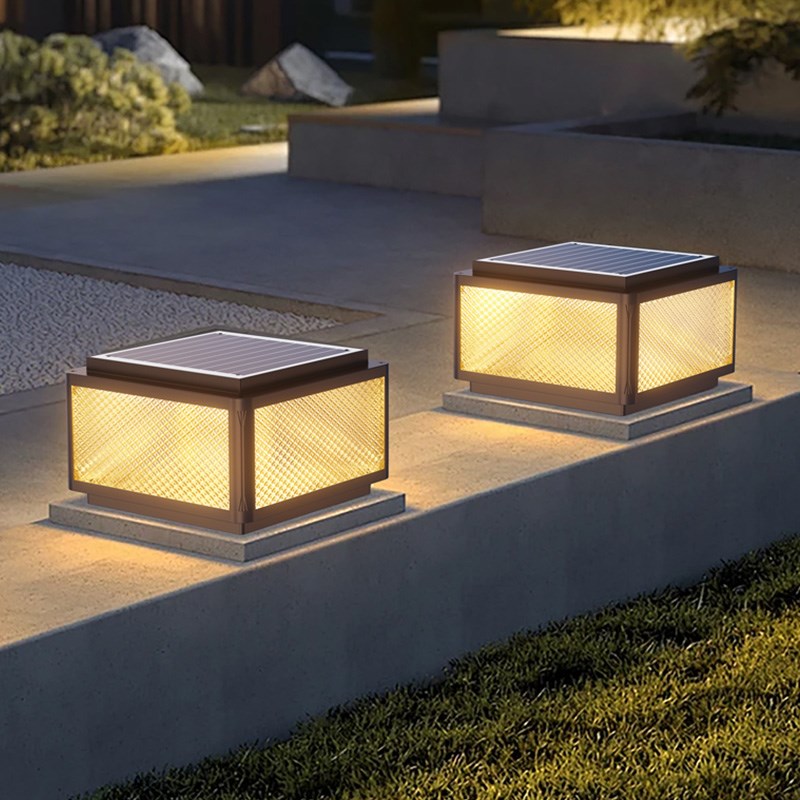 太阳能柱头灯防水别墅庭院大门柱子灯花园围N墙灯简约现代接电门 - 图3