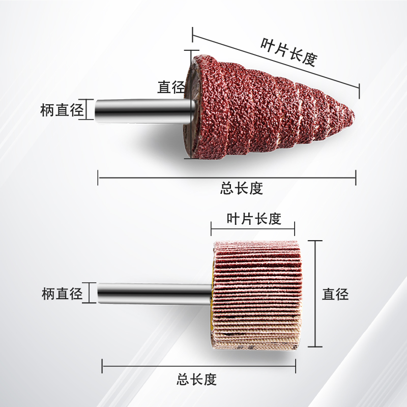 带柄叶轮磨头百叶轮纱布打磨头除锈砂纸圈砂轮叶片砂纸抛光千页轮 - 图2