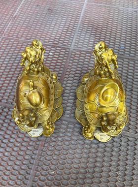 铜招财进宝龙龟饰品元宝母子龟龙头龟客厅书房办公室入口桌面别墅