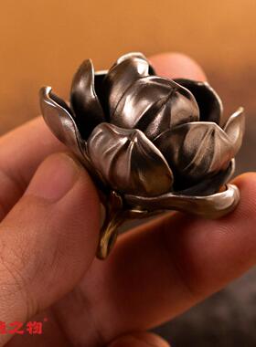 茉莉花铃铛纯铜花朵装饰家居摆件车内挂件风铃声音大创意生日礼物