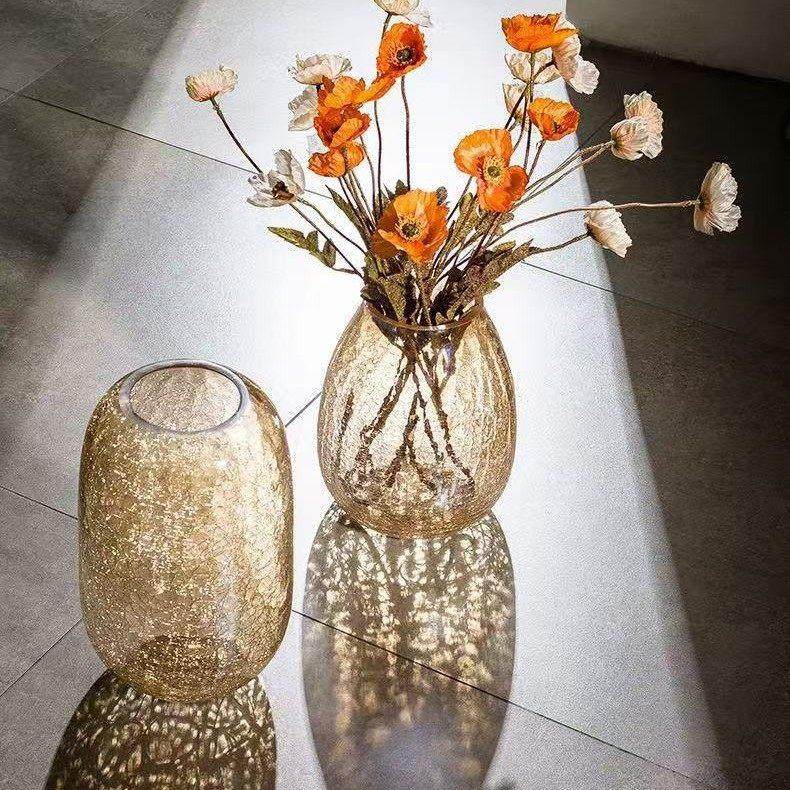 [大号玻璃]彩色花瓶冰裂纹鲜花插花摆件家居客厅餐厅玻璃装饰品,淘宝优惠券,粉丝福利购,淘宝优惠卷